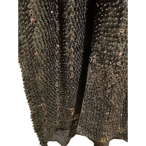 Oleg Cassini Exquisite Vintage 1980’s Beaded Cocktail Dress Ornate Neck and Back - Picture 8 of 12